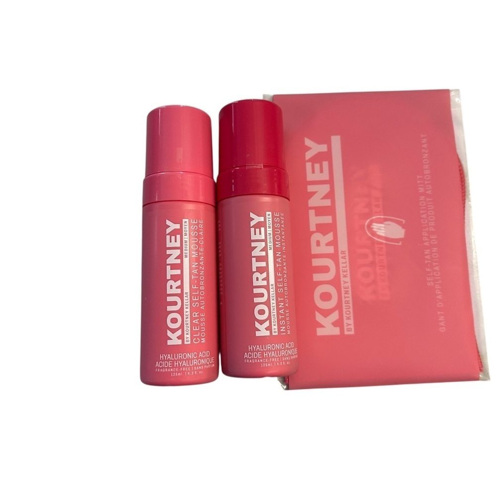 Kourtney Kellar Medium Clear Self-Tan & Instant Mousse w/ Application Mitt NWT